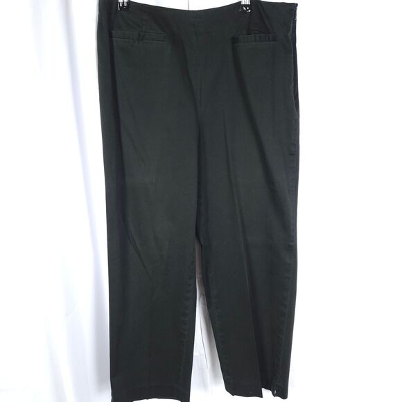 VTG Talbots Womens 12 32x25 Black Stretch High-Rise Side-Zip Button Ankle Pants - Picture 1 of 8